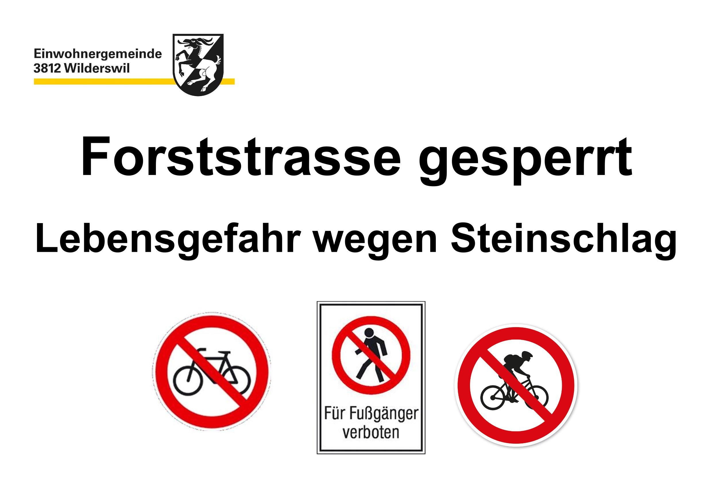 Gemeindeschreiberei Forststrasse gesperrt 2025.03.30