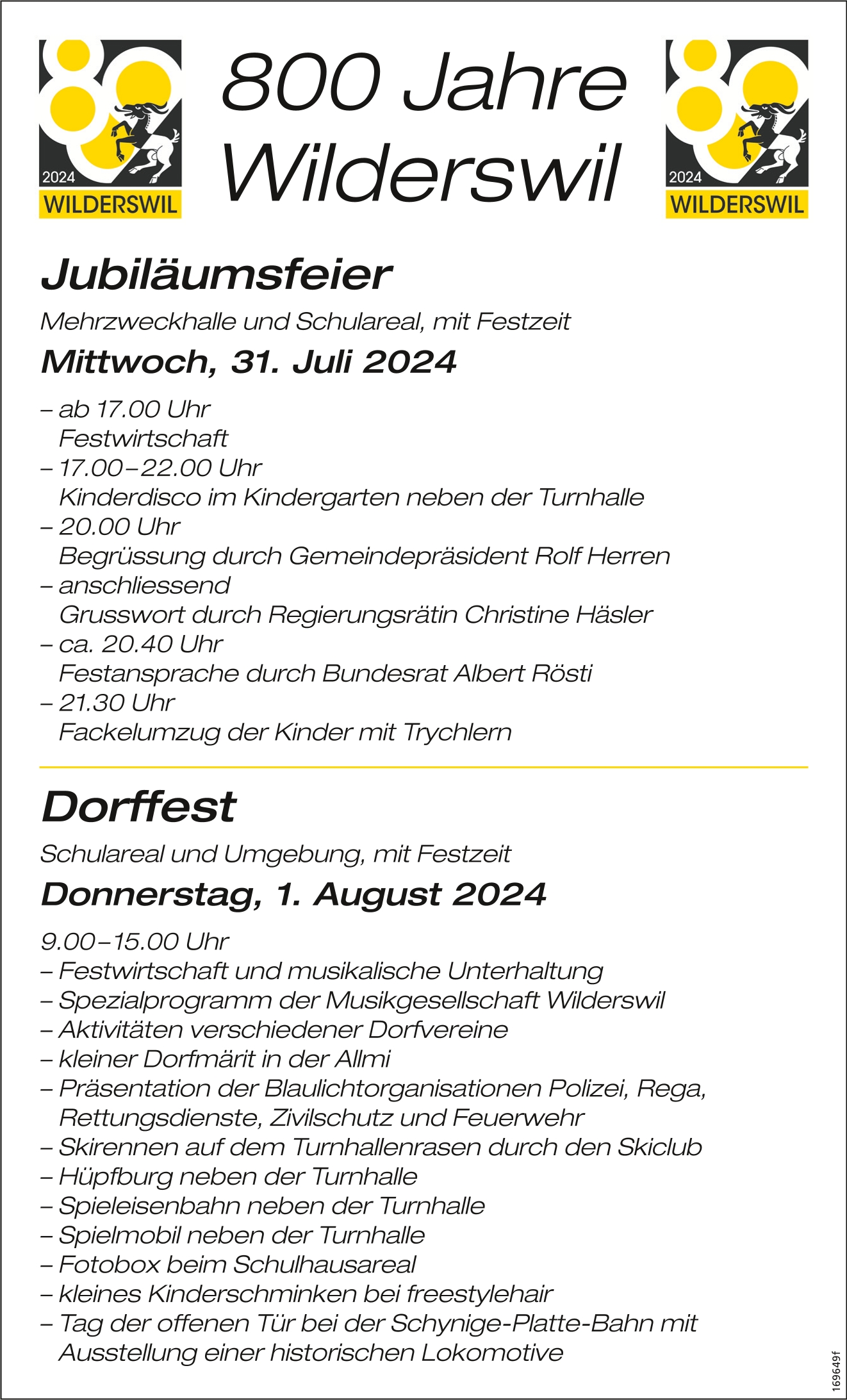 Jubiläumsfeier Dorffest